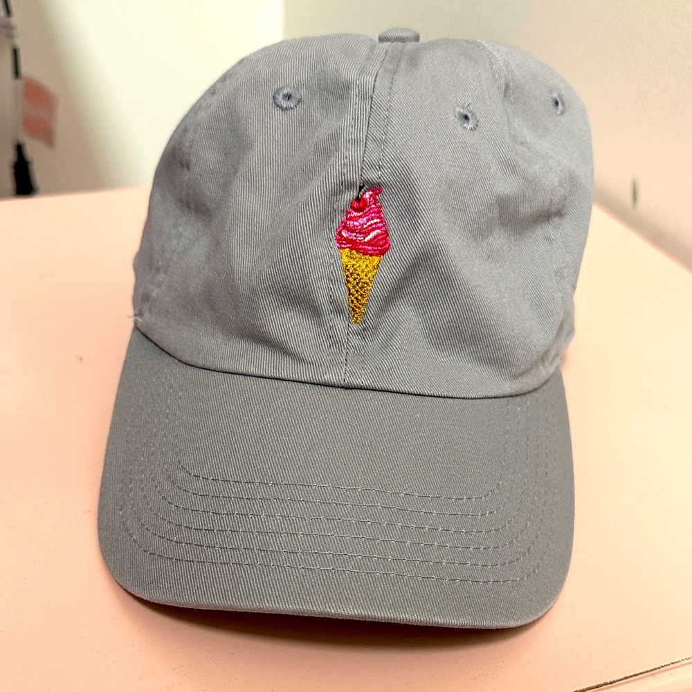 Women’s Newhattan Gray Cap with Pink Ice Cream Cone Embroidery